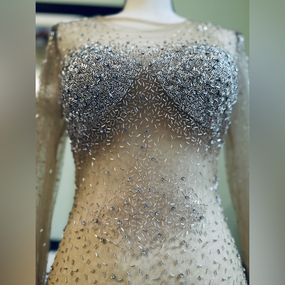 NWT-Jovani Nude dress-Sz 10 style #NM56890 - Picture 9 of 14